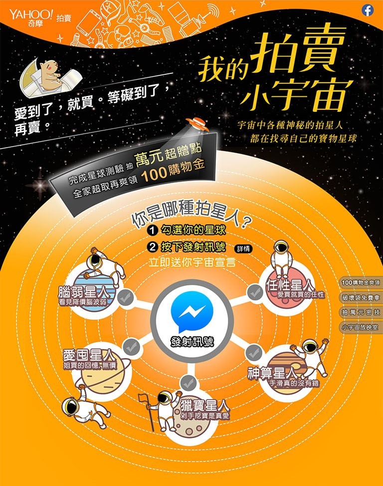 Yahoo奇摩拍賣【拍賣小宇宙】完成測驗抽好禮｜2018/06/20－2018/07/31