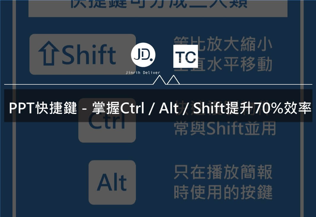 PPT快捷鍵－掌握Ctrl／Alt／Shift快捷三劍客，有效提升70%製作速度